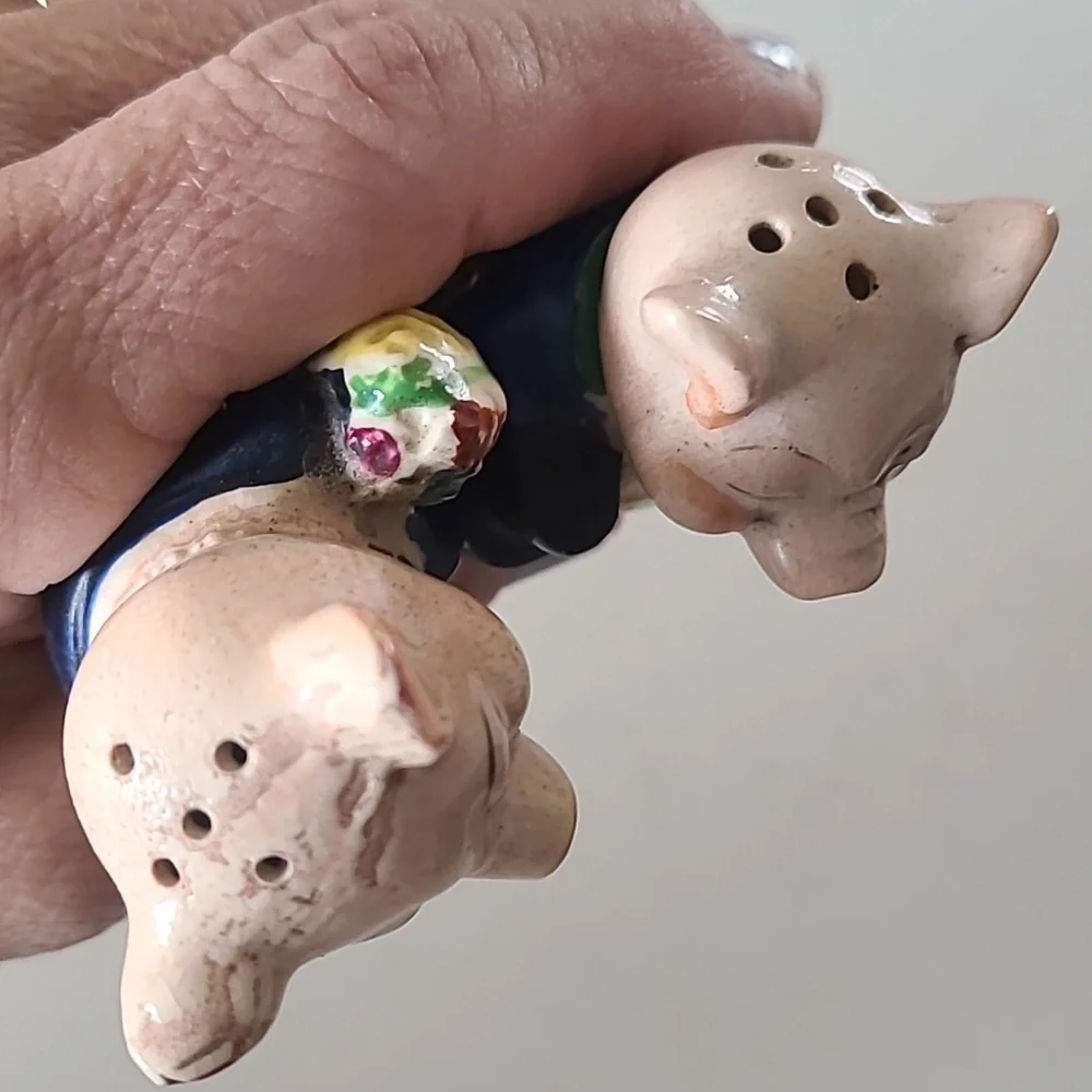 Vintage pig salt and pepper shakers
